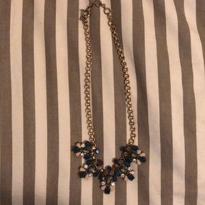Jcrew - Chunky , blue stone , gold chain necklace